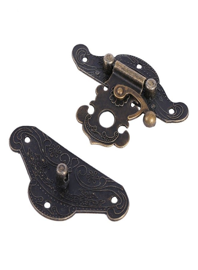 زيروديس قفل مشبك ذو نقش عتيق من زيروديس مع براغي لخزانة صندوق المجوهرات الخشبية (مقاس صغير جدًا 38 * 29 مم) - Image 4